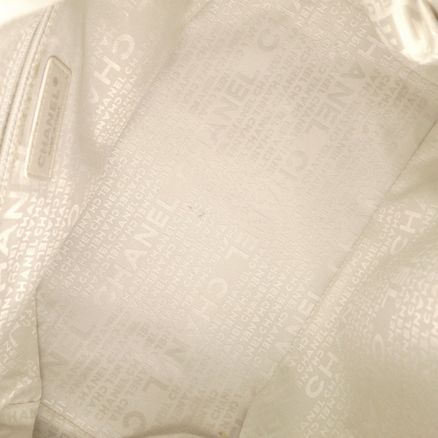 CHANEL Tweed Cover Duffle Tote Bag, Tweed and Leather, Beige, with Clover Charm