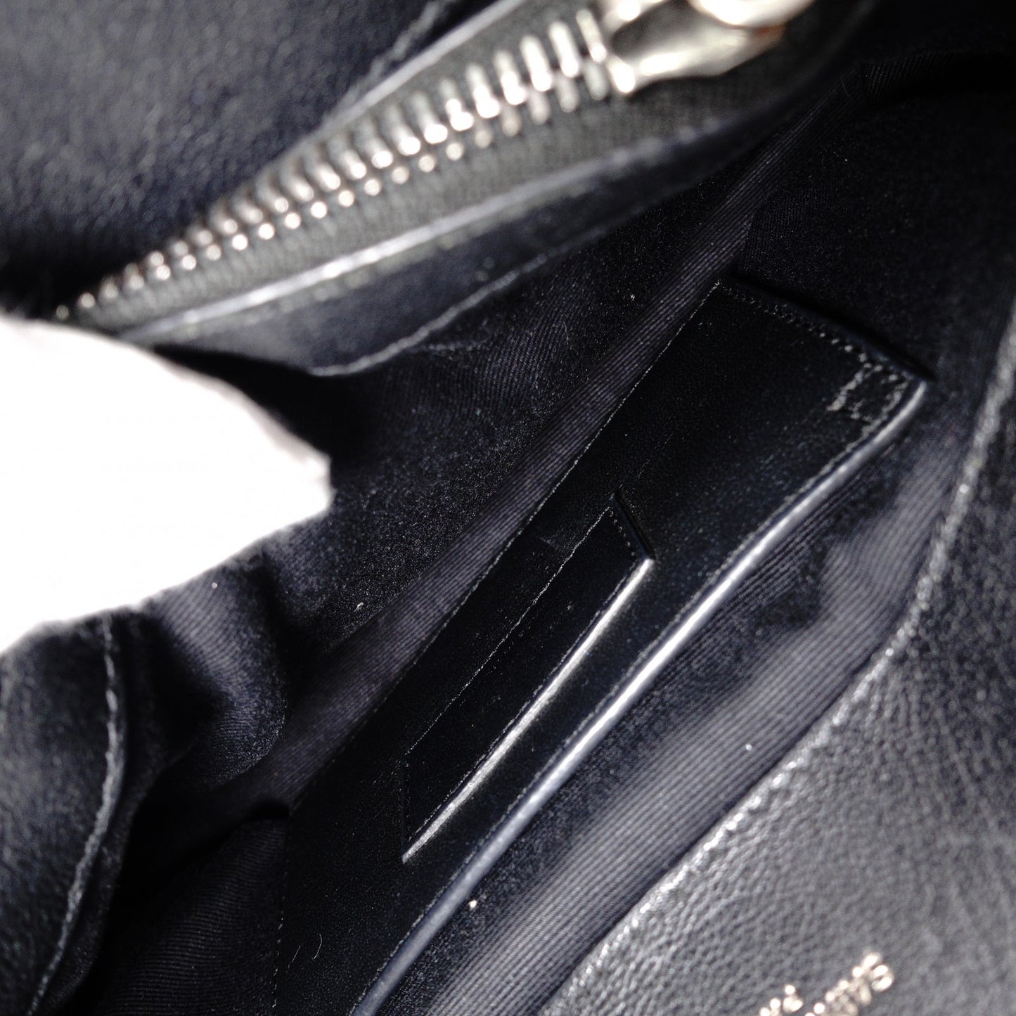 Saint Laurent YSL College Chain Shoulder Bag Black Leather Logo 2-Way Silver Hardware 7-8-375