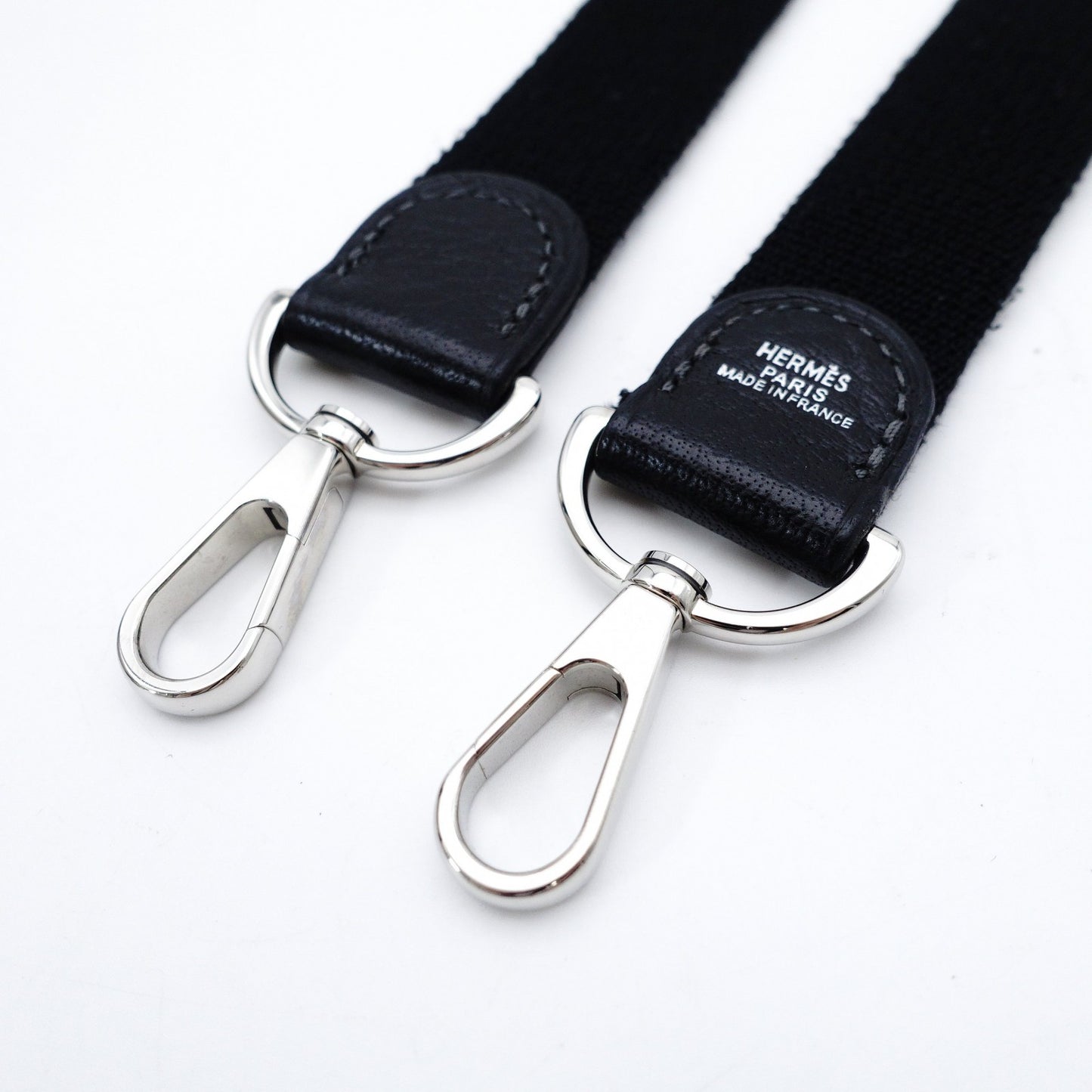 HERMES Garden Party TPM Twill Ash Canvas Leather Black × Beige Tote Bag 7-9-302