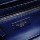 Valentino Garavani Roman Stud Handbag Navy Leather 2-Way Crossbody Gold Hardware 7-12-530