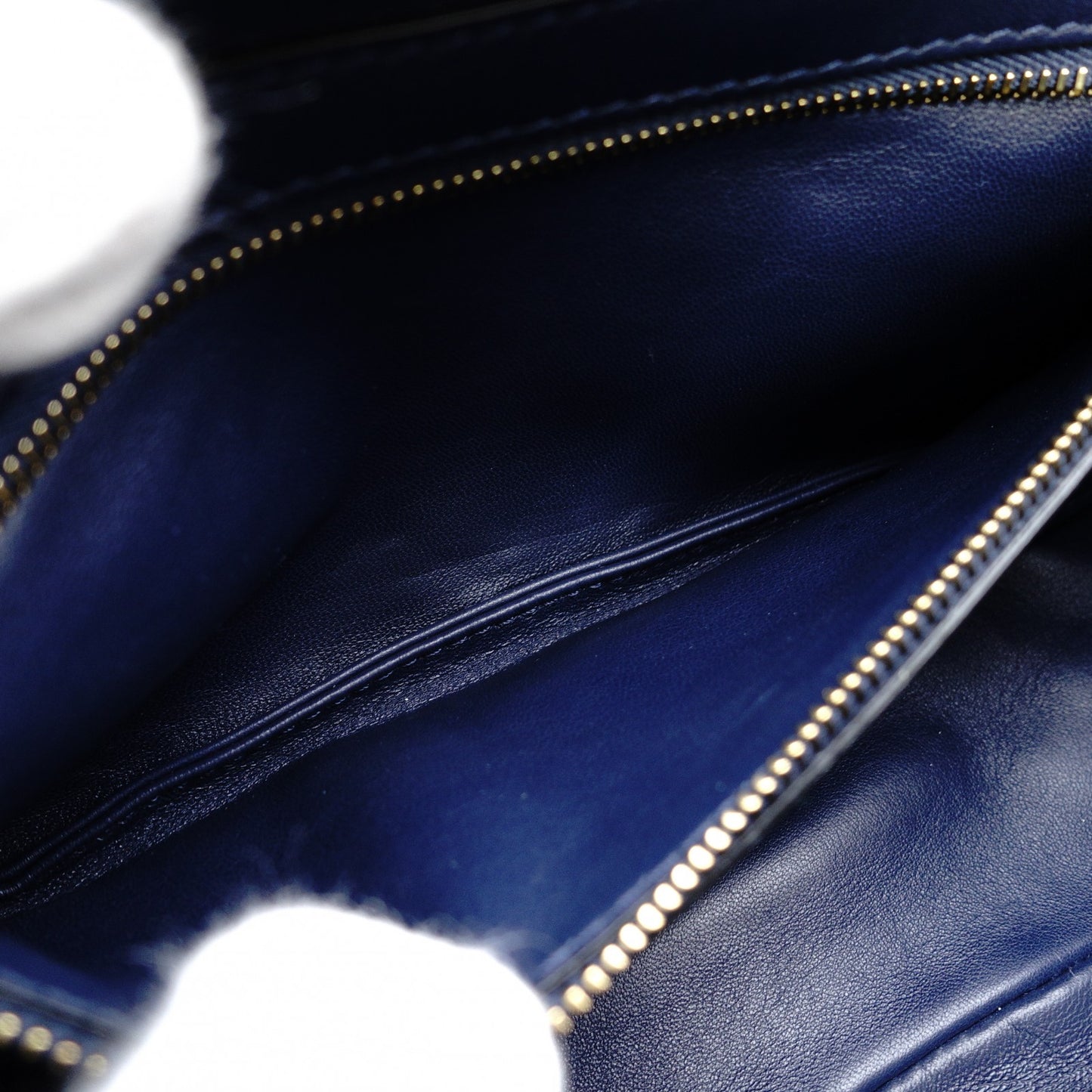 Valentino Garavani Roman Stud Handbag Navy Leather 2-Way Crossbody Gold Hardware 7-12-530