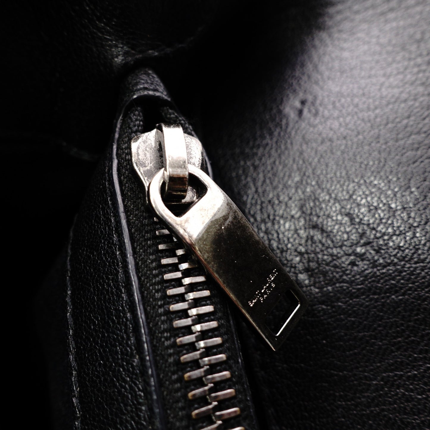 Saint Laurent YSL College Chain Shoulder Bag Black Leather Logo 2-Way Silver Hardware 7-8-375