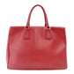 PRADA Galleria Handbag Red Leather Handbag Red Gold Hardware Saffiano 7-10-724