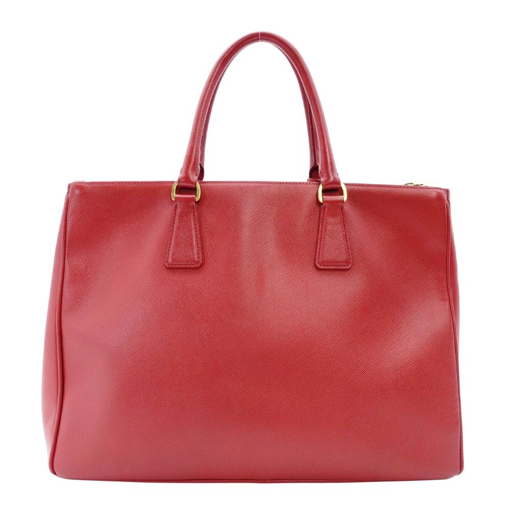PRADA Galleria Handbag Red Leather Handbag Red Gold Hardware Saffiano 7-10-724