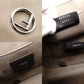 FENDI Canaille Chain Shoulder Bag Beige Leather 8BT286 Crossbody 7-12-147