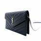 Saint Laurent Envelope Wallet Chain Shoulder Bag Black YSL Black Leather Crossbody 7-12-378