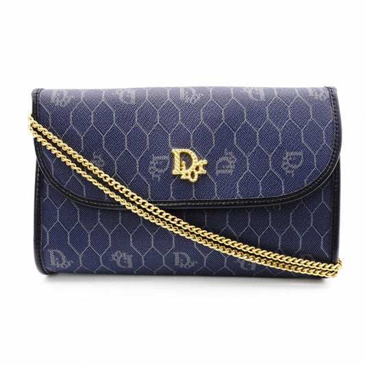 Christian Dior Shoulder Bag, PVC, Navy, Vintage