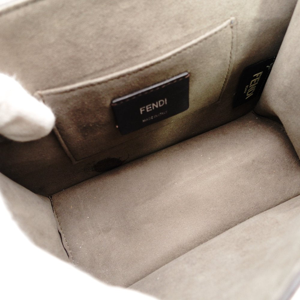 FENDI Canaille Chain Shoulder Bag Beige Leather 8BT286 Crossbody 7-12-147