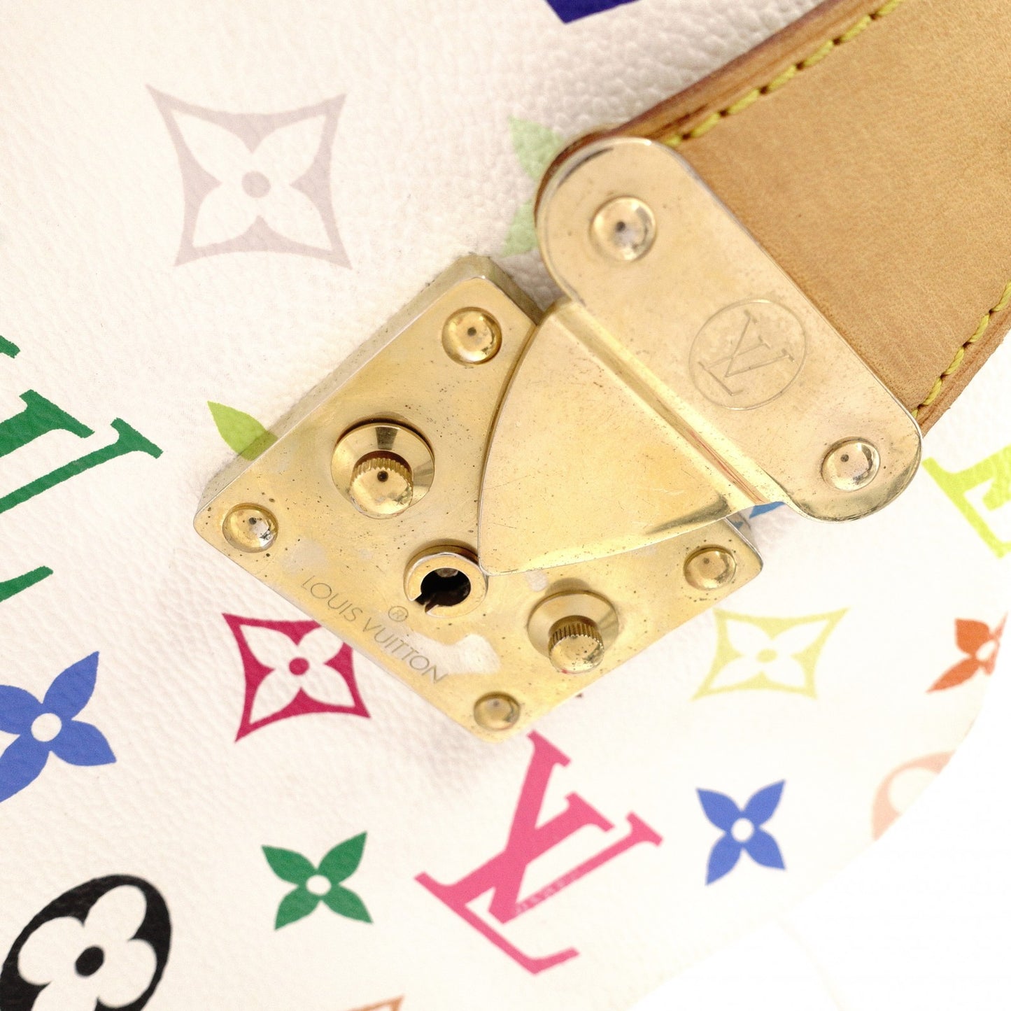 LOUIS VUITTON Speedy 30 Monogram Multicolor Handbag, PVC/Leather, Bronze/White, Women's