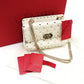 Valentino Garavani Rockstud Handbag 2-Way Off-White Crossbody Leather 7-12-133