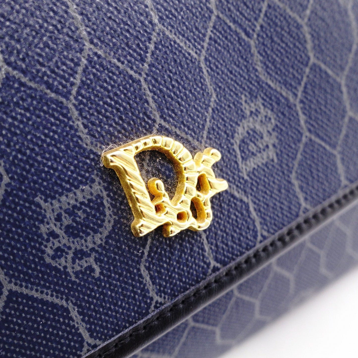 Christian Dior Shoulder Bag, PVC, Navy, Vintage