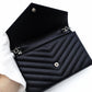 Saint Laurent Envelope Wallet Chain Shoulder Bag Black YSL Black Leather Crossbody 7-12-378