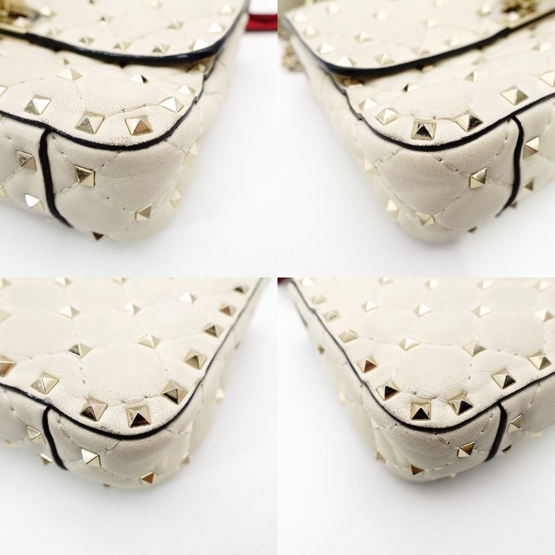 Valentino Garavani Rockstud Handbag 2-Way Off-White Crossbody Leather 7-12-133