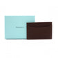 TIFFANY&Co. Card Case, Business Card Holder, Leather, Brown, Tiffany Blue, Women's
