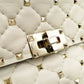 Valentino Garavani Rockstud Handbag 2-Way Off-White Crossbody Leather 7-12-133