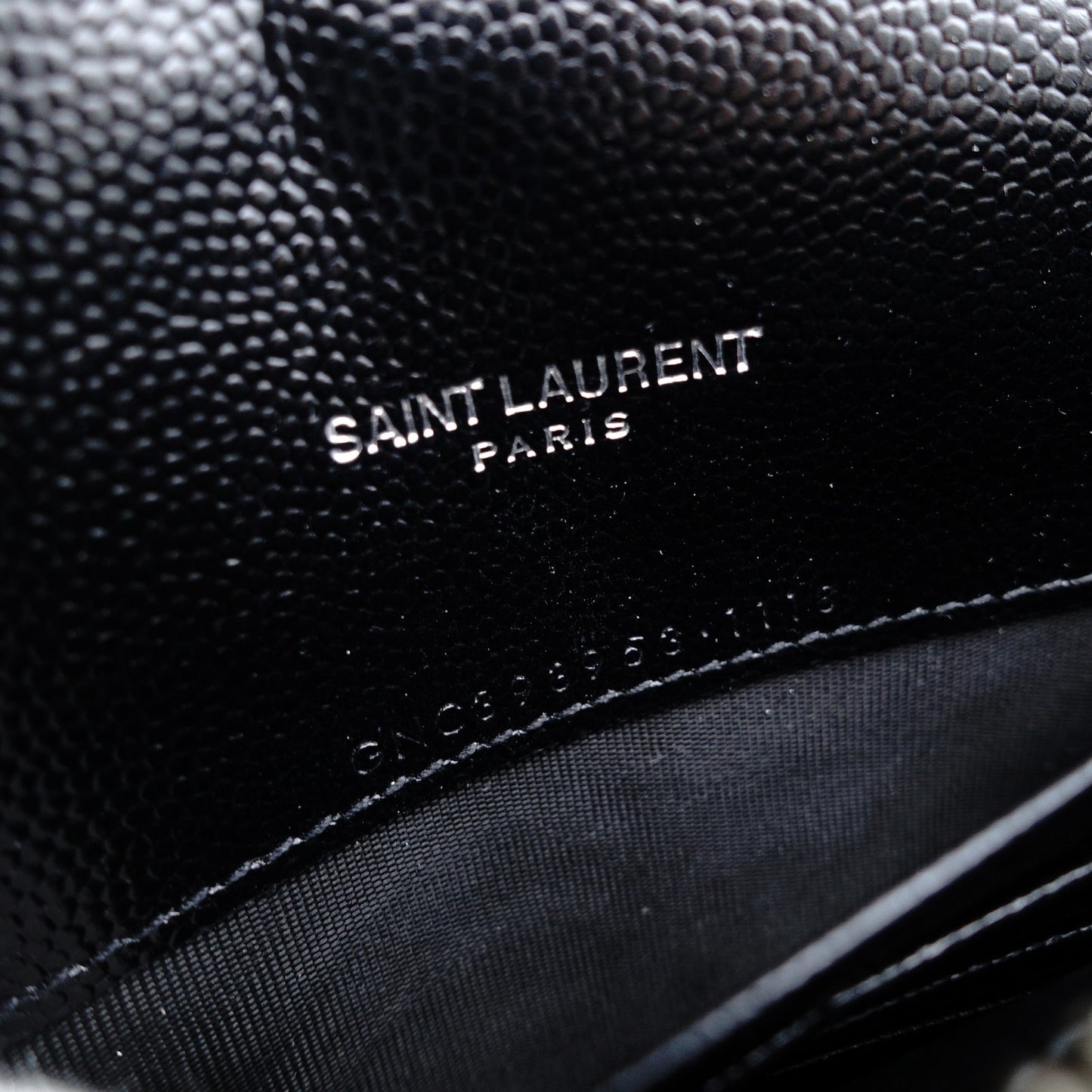 Saint Laurent Envelope Wallet Chain Shoulder Bag Black YSL Black Leather Crossbody 7-12-378