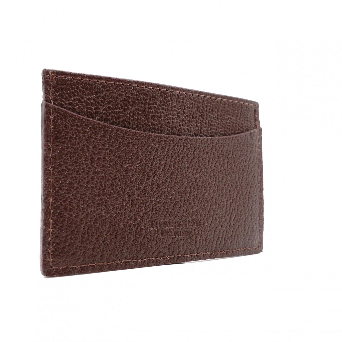 TIFFANY&Co. Card Case, Business Card Holder, Leather, Brown, Tiffany Blue, Women's