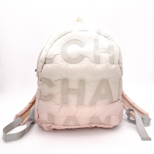 CHANEL Doudeune Coco Neige Backpack, Nylon, Pink
