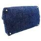 PRADA Canapa L Size Handbag Denim Canvas Tote Gold Hardware 7-10-215