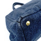 PRADA Canapa L Size Handbag Denim Canvas Tote Gold Hardware 7-10-215
