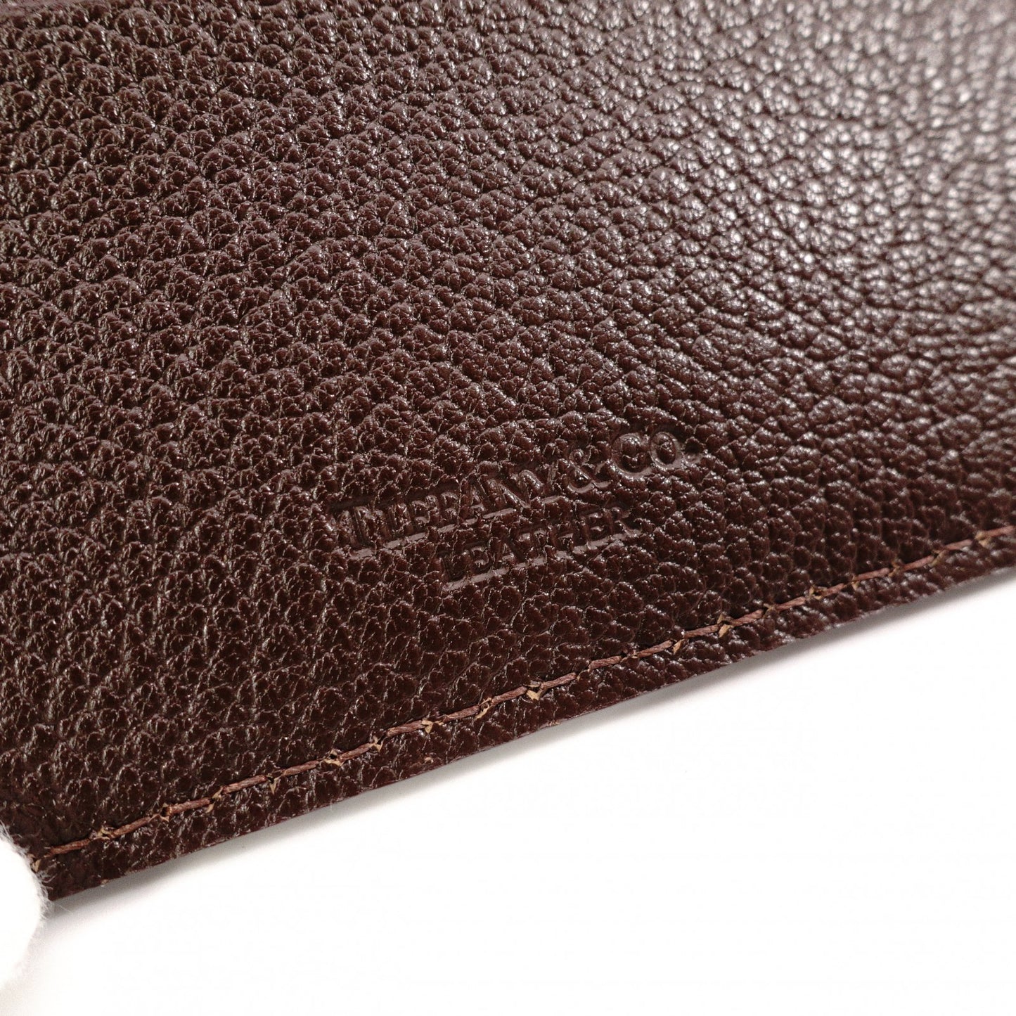TIFFANY&Co. Card Case, Business Card Holder, Leather, Brown, Tiffany Blue, Women's