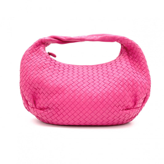 Bottega Veneta Intrecciato Leather, Hobo Shoulder Bag, Pink, Women's