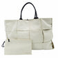 Bottega Veneta Intrecciato Tote Bag Canvas Off-White × Black Shoulder Pouch Included 7-12-042