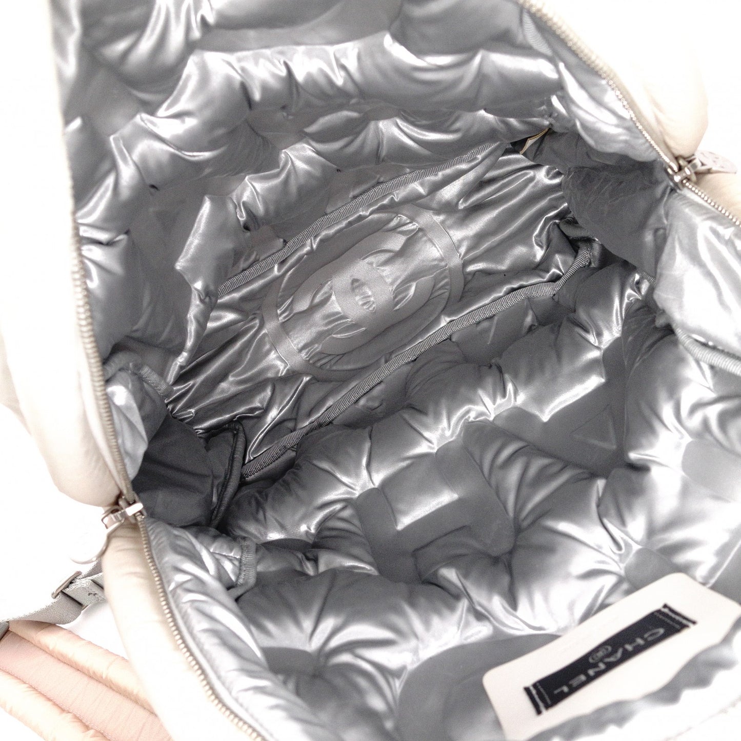 CHANEL Doudeune Coco Neige Backpack, Nylon, Pink