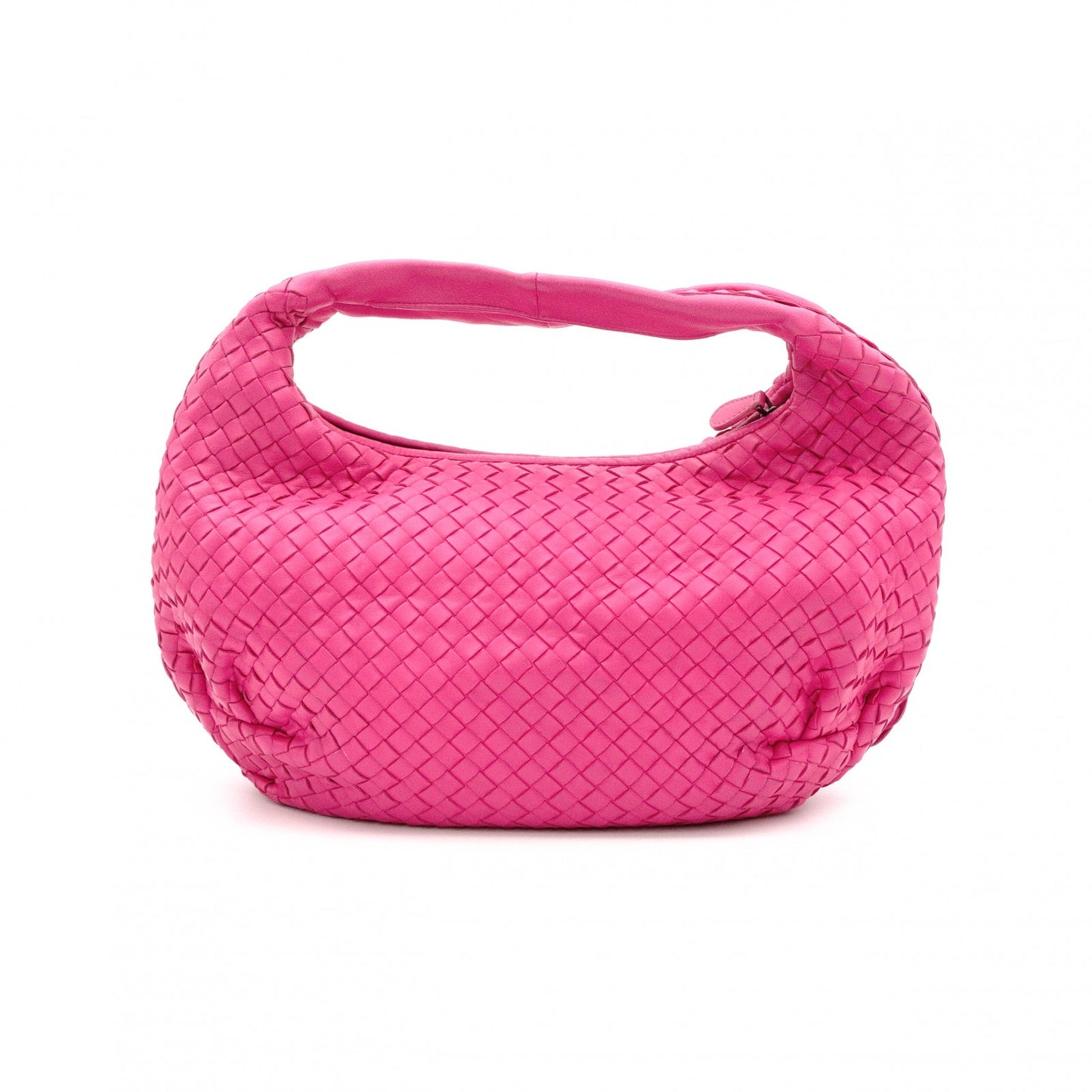 Bottega Veneta Intrecciato Leather, Hobo Shoulder Bag, Pink, Women's
