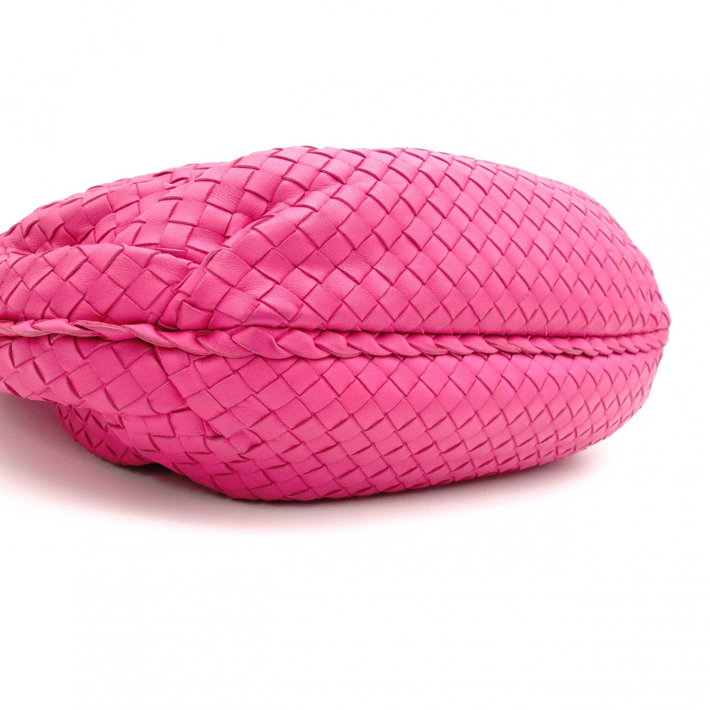 Bottega Veneta Intrecciato Leather, Hobo Shoulder Bag, Pink, Women's