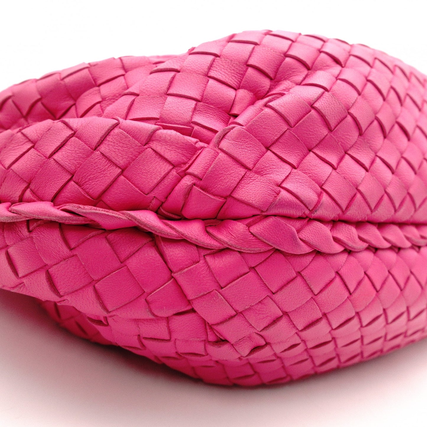 Bottega Veneta Intrecciato Leather, Hobo Shoulder Bag, Pink, Women's