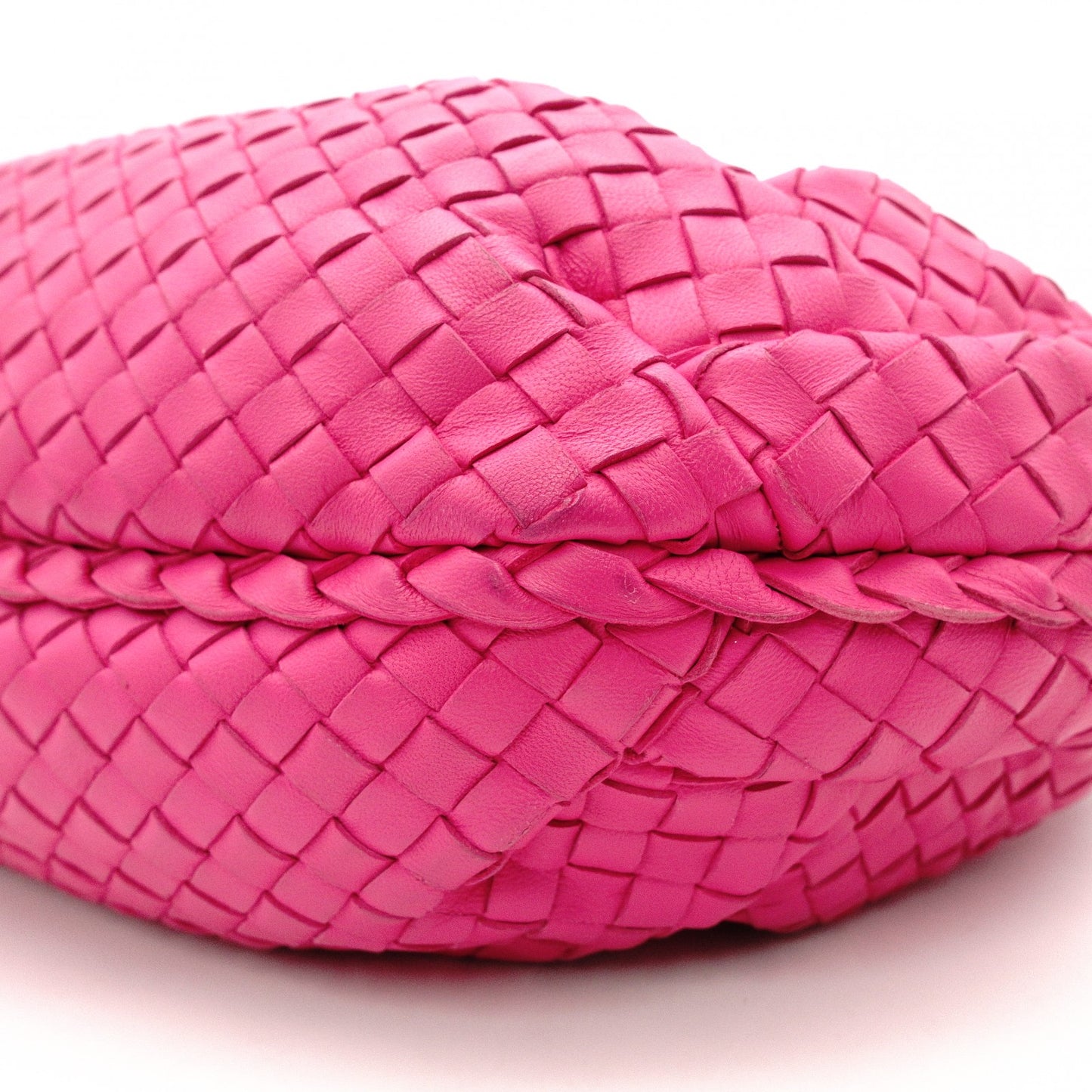 Bottega Veneta Intrecciato Leather, Hobo Shoulder Bag, Pink, Women's