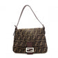 FENDI Mamma Bucket Zucca Shoulder Bag, Canvas and Leather, Black, FF Logo