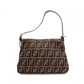 FENDI Mamma Bucket Zucca Shoulder Bag, Canvas and Leather, Black, FF Logo