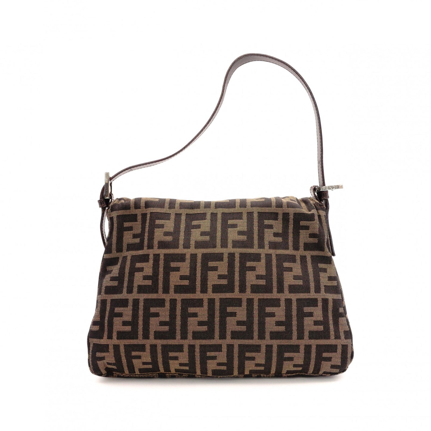 FENDI Mamma Bucket Zucca Shoulder Bag, Canvas and Leather, Black, FF Logo
