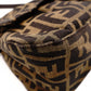 FENDI Mamma Bucket Zucca Shoulder Bag, Canvas and Leather, Black, FF Logo