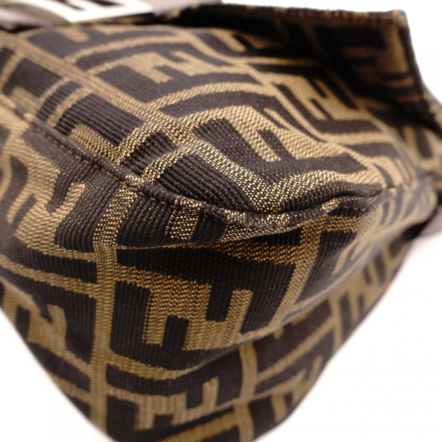 FENDI Mamma Bucket Zucca Shoulder Bag, Canvas and Leather, Black, FF Logo