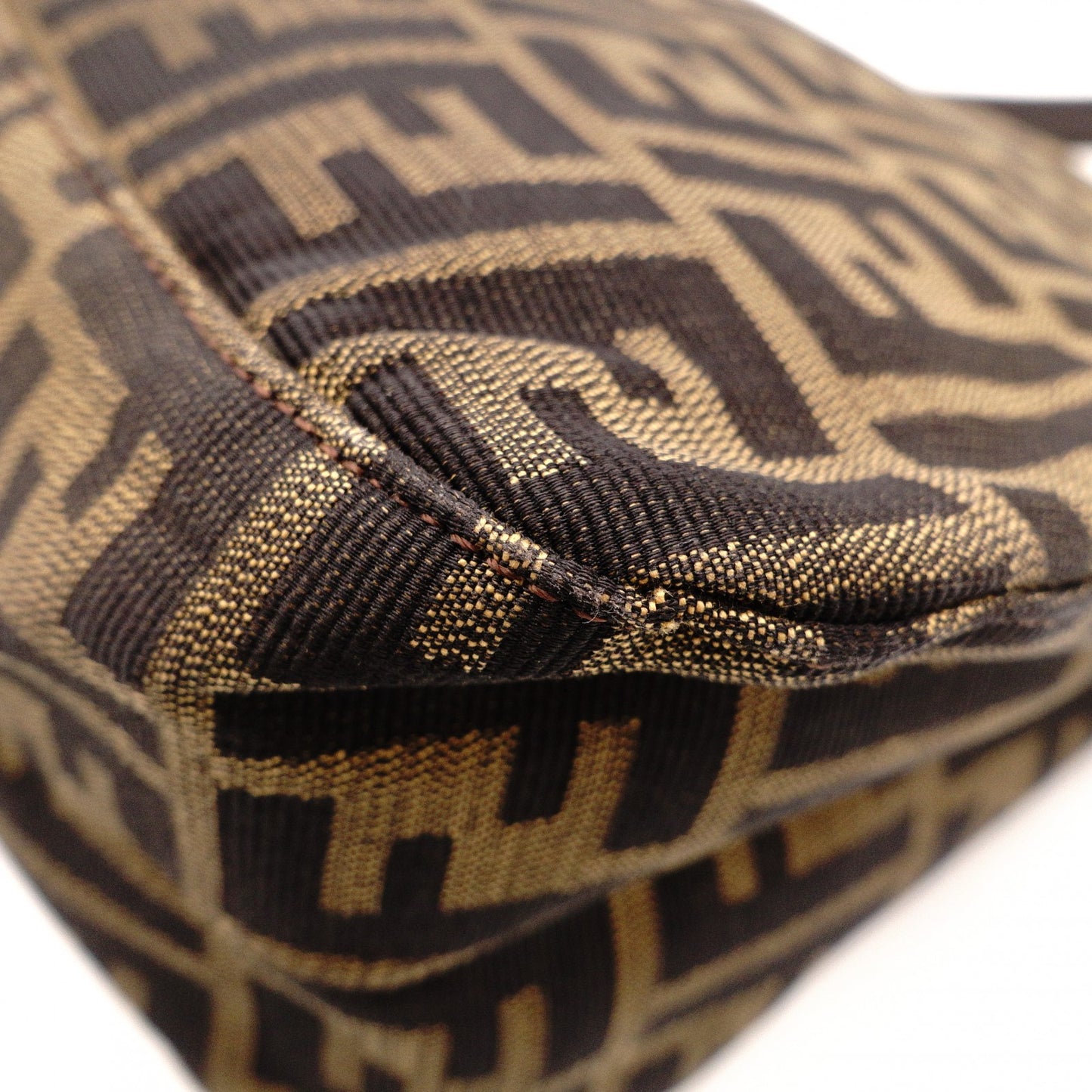 FENDI Mamma Bucket Zucca Shoulder Bag, Canvas and Leather, Black, FF Logo