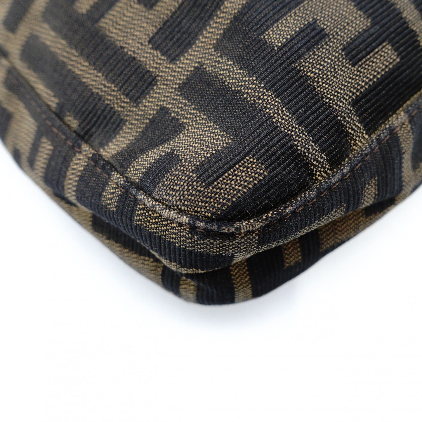 FENDI Mamma Bucket Zucca Nylon Leather One-Shoulder Bag Brown 7-12-387