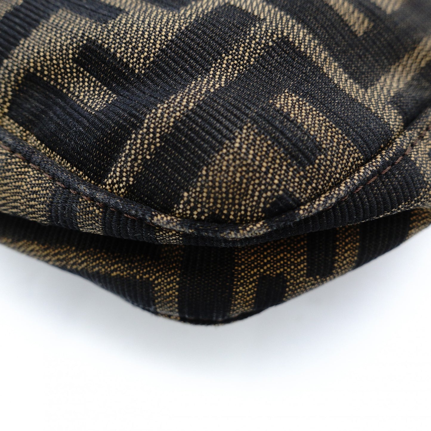 FENDI Mamma Bucket Zucca Nylon Leather One-Shoulder Bag Brown 7-12-387