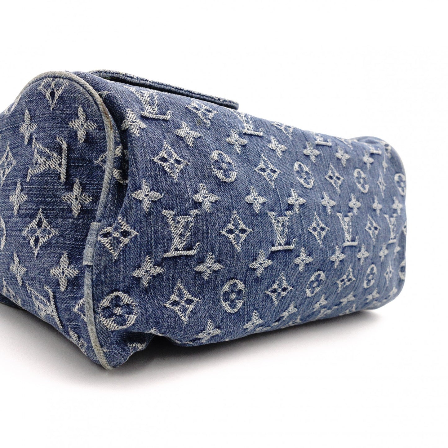 LOUIS VUITTON Denim Neo Speedy Handbag, Denim, Leather, Denim Monogram