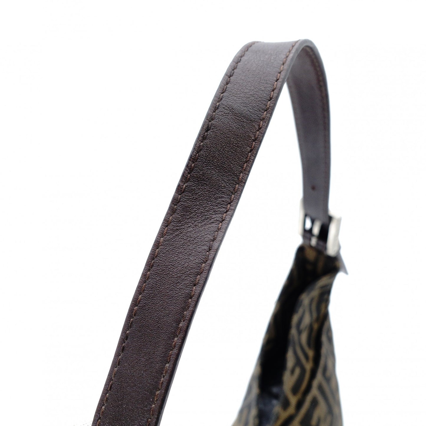 FENDI Mamma Bucket Zucca Nylon Leather One-Shoulder Bag Brown 7-12-387