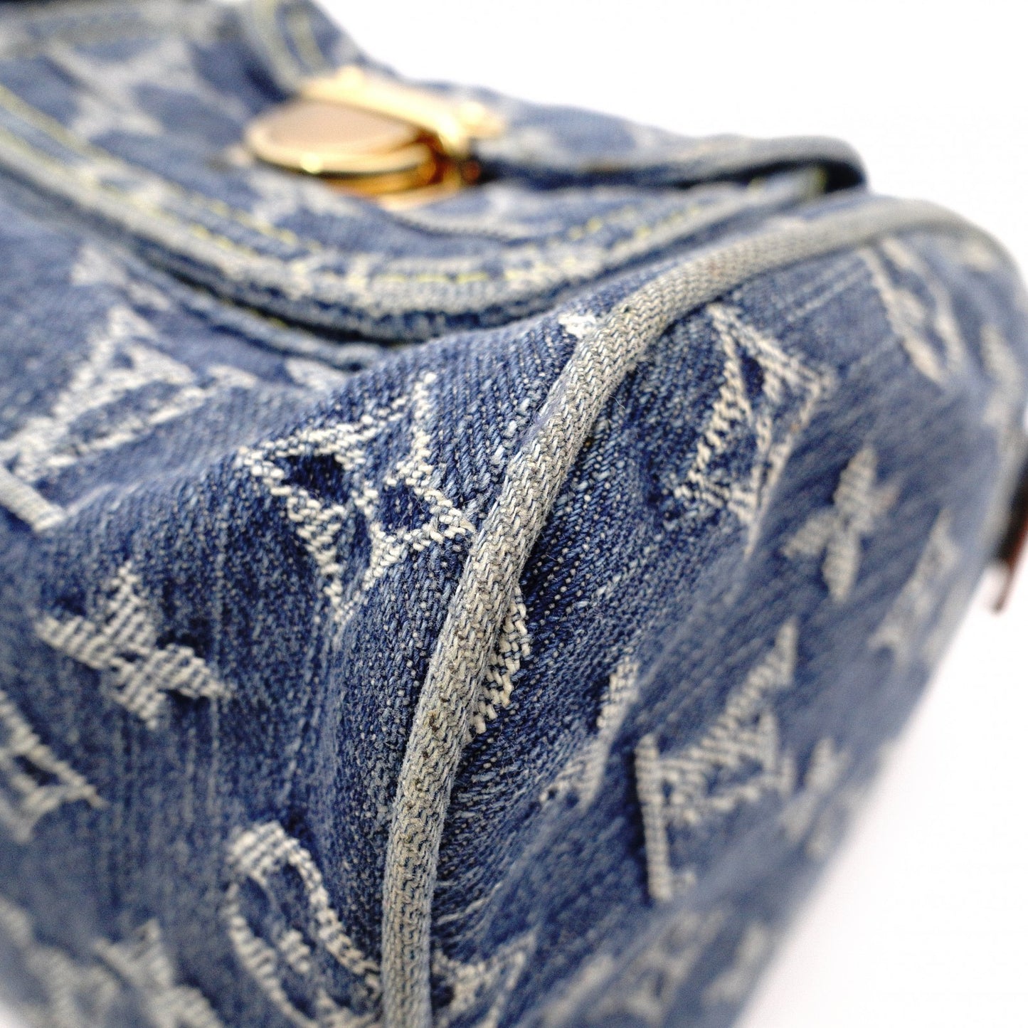 LOUIS VUITTON Denim Neo Speedy Handbag, Denim, Leather, Denim Monogram