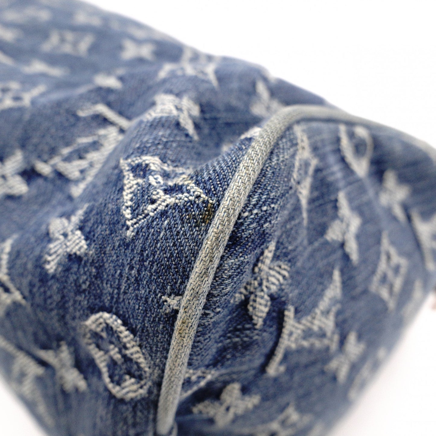 LOUIS VUITTON Denim Neo Speedy Handbag, Denim, Leather, Denim Monogram