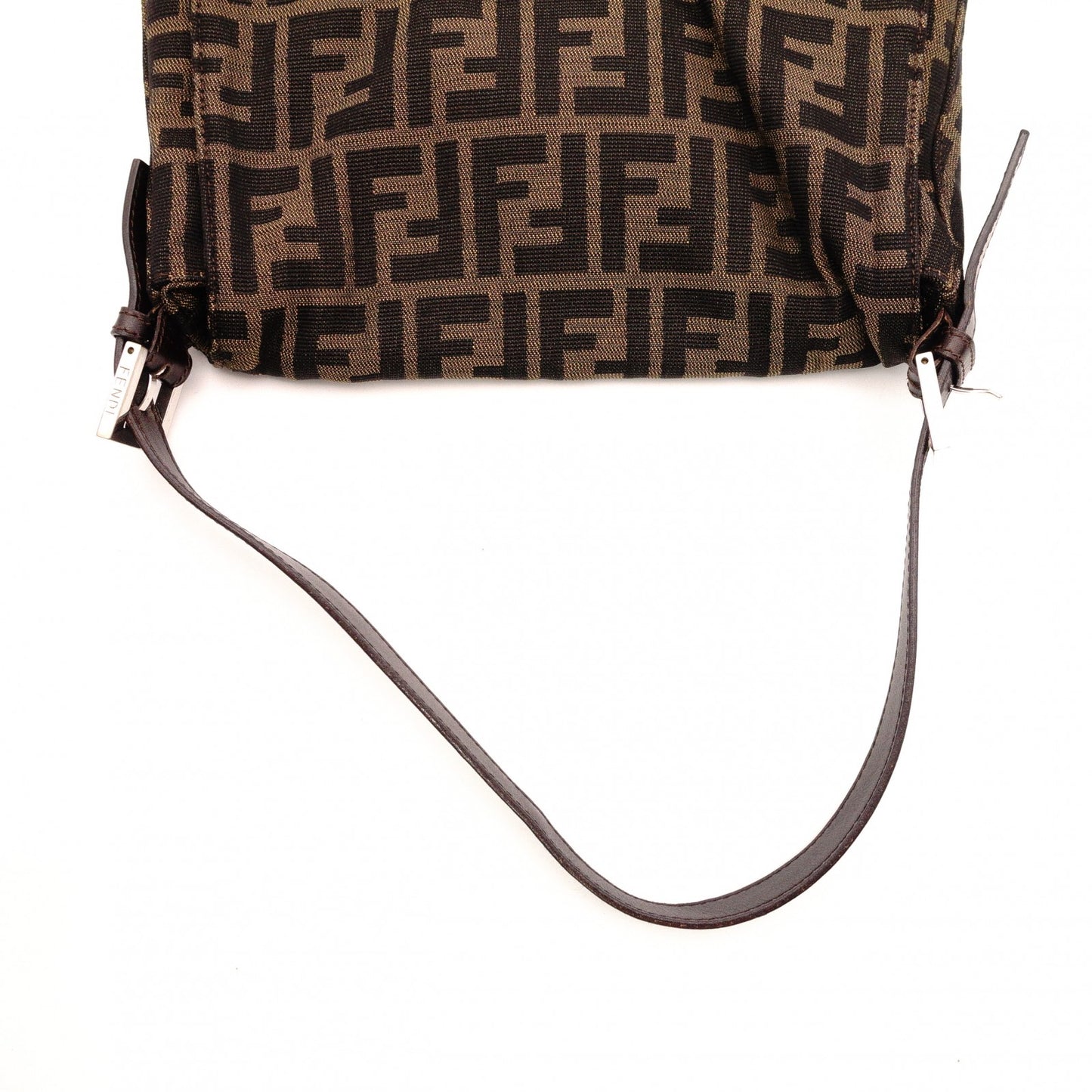 FENDI Mamma Bucket Zucca Shoulder Bag, Canvas and Leather, Black, FF Logo