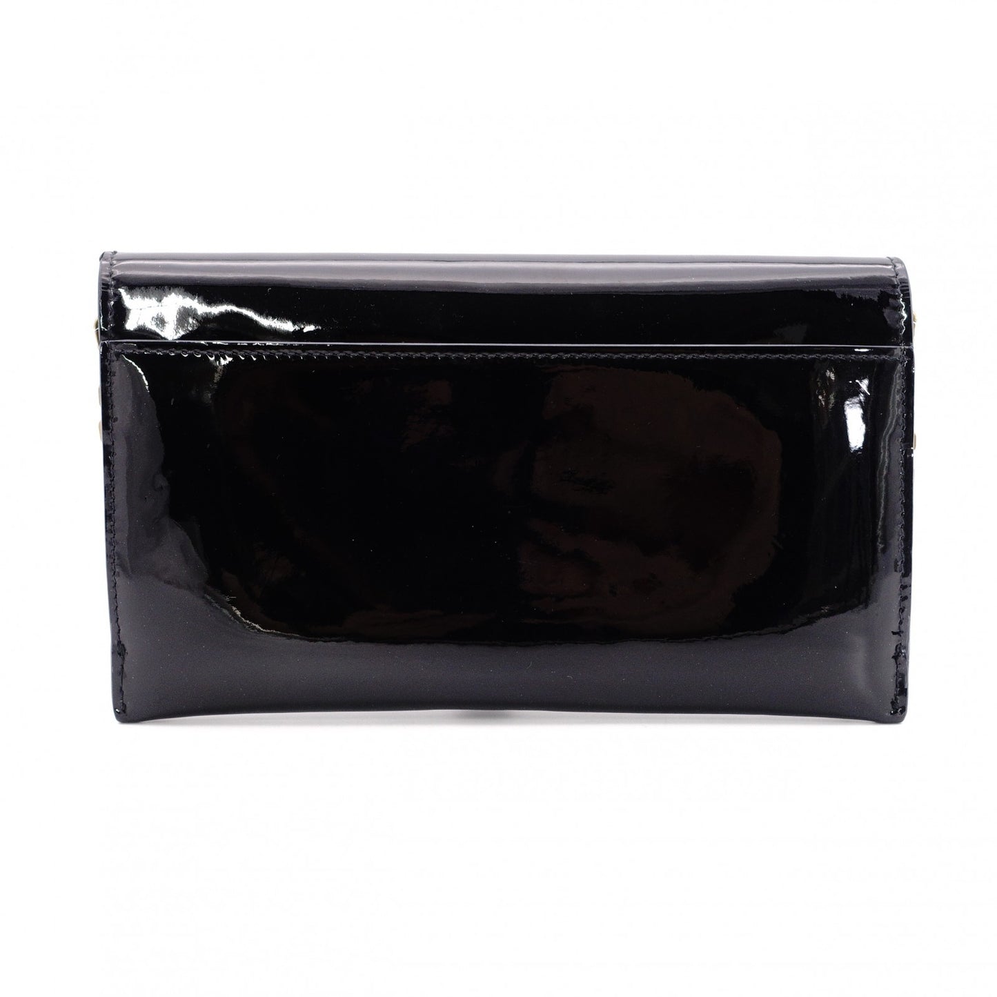 Christian Dior Saddle Shoulder Bag, Patent Leather, Black