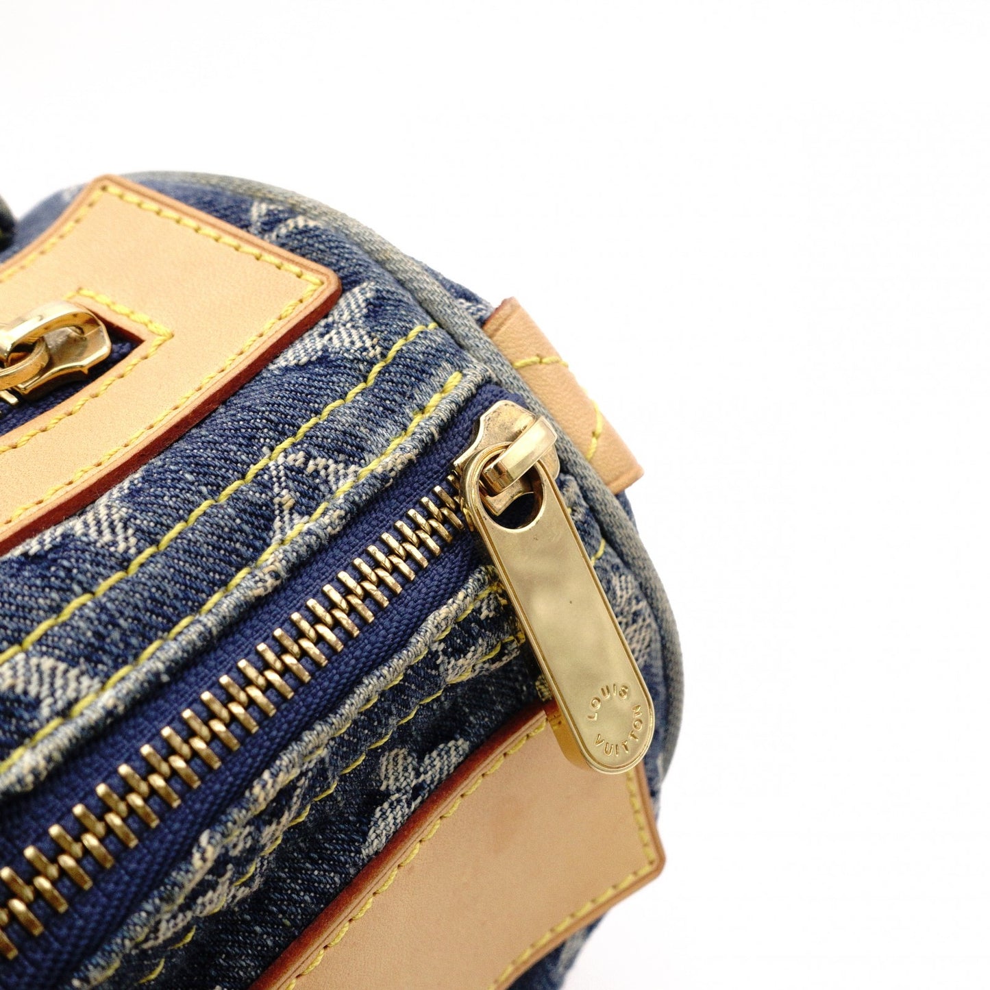LOUIS VUITTON Denim Neo Speedy Handbag, Denim, Leather, Denim Monogram
