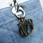 Christian Dior Cannage Lady Dior Denim Canvas Handbag Silver Hardware 7-11-198