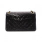 CHANEL Matelassé 25 Classic Lambskin Shoulder Bag, Leather, Black, Gold Hardware