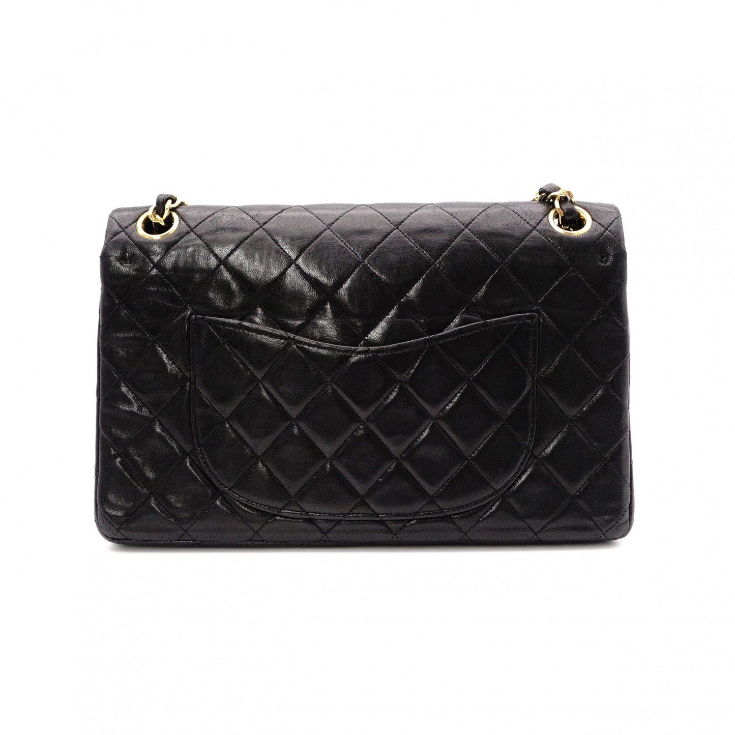 CHANEL Matelassé 25 Classic Lambskin Shoulder Bag, Leather, Black, Gold Hardware